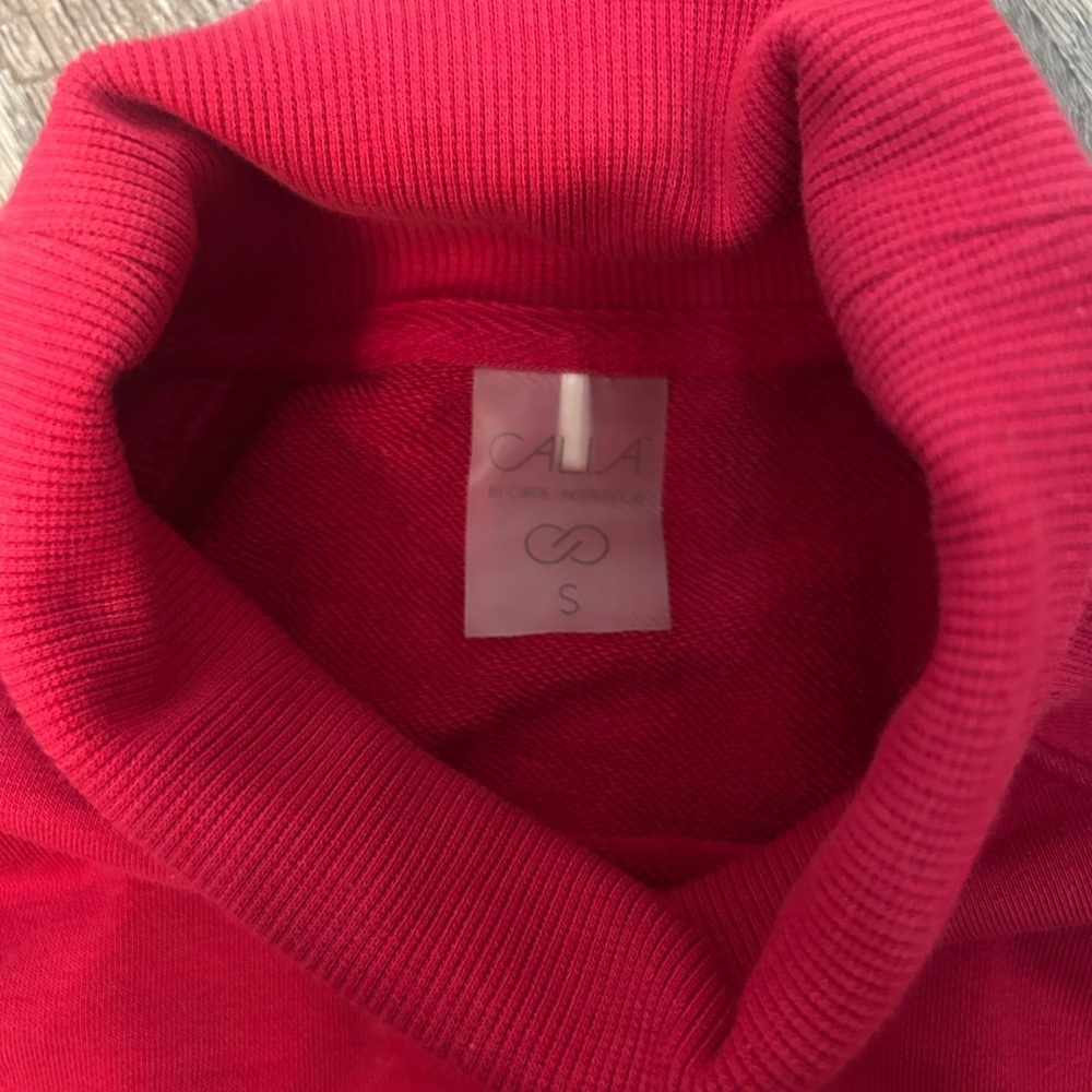 CALIA by Carrie Underwood Women's French Terry Mock Neck Pullover Red Small - Picture 4 of 7